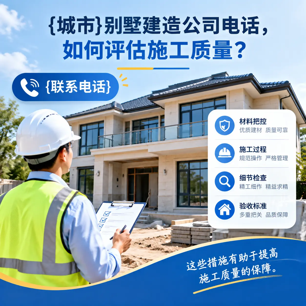 六枝特别墅建造公司电话,如何评估施工质量?
